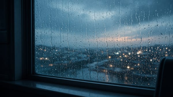 等在雨里面